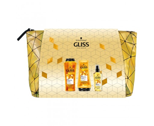 Gliss Oil Nutritive Dárková sada Kosmetická taška 3 ks Gliss Kur
