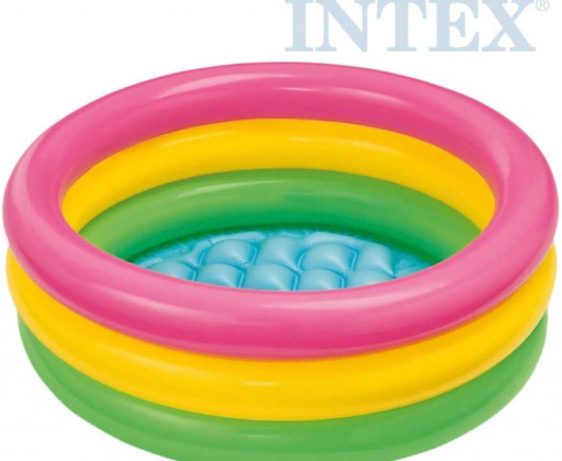 INTEX Bazének dětský nafukovací tříbarevný 61x22cm kulatý 57107 Intex