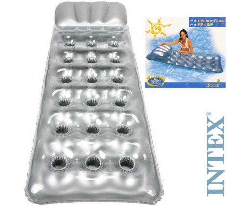INTEX Lehátko nafukovací matrace na vodu 18 otvorů stříbrné 58894 Intex
