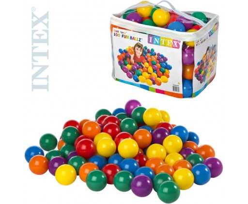 INTEX Míčky dětské hrací 8cm náhradní set 100ks v igelitové tašce na zip 49600 Intex