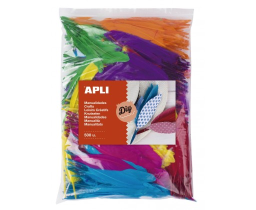 Indiánská peříčka APLI Jumbo / mix barev / 500 ks APLI