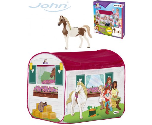 JOHN Stan dětský domeček koňská stáj 100x70x80cm set s figurkou koníka John