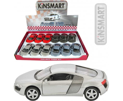 KINSMART Auto model 1:36 Audi R8 kov PB 13cm 4 barvy Kinsmart