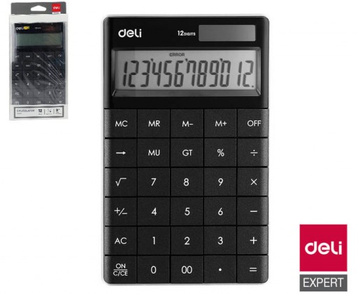Kalkulačka DELI E1589 - displej 12 míst / černá DELI