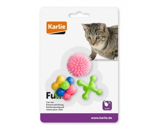 Karlie Hračka pro kočky gumová různé tvary různé barvy 3ks 4x4cm KARLIE