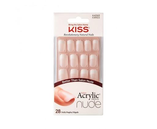 Kiss Akrylové nehty - francouzká manikúra pro přirozený vzhled Salon Acrylic French Nude 64268  28 ks/bal. Kiss