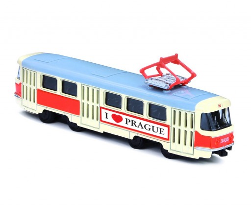 Kovová česká retro tramvaj 16 cm PRAGUE RAPPA