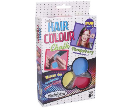 Křídy dětské barevné na vlasy set 3 barvy v krabici HRAČKY