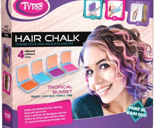 Křídy dětské na vlasy tropické barevné Tropical set 4ks v krabici HRAČKY