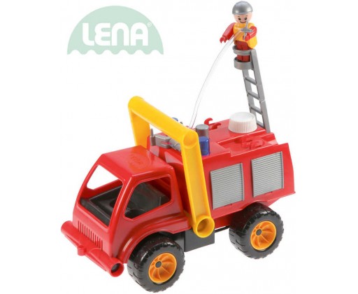 LENA Auto hasičské plastové 29cm aktivní hasiči stříkací vodu set s panáčkem 415 Lena