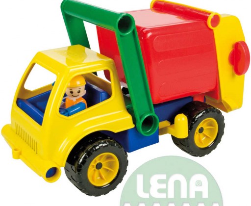 LENA Auto plastové 30cm aktivní popeláři set s panáčkem 4156 Lena