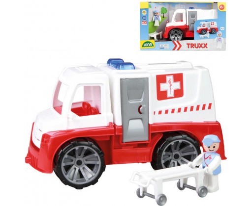 LENA Truxx Baby auto funkční sanitka 29cm set s figurkou plast v krabici Lena
