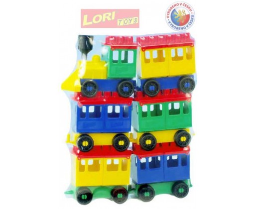 LORI 008 Vláček plastový maxi 8 set lokomotiva + 5 vagonků Lori