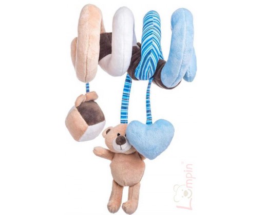 LUMPIN PLYŠ Baby spirála modrá medvídek Lumpin s hračkami pro miminko Lumpin