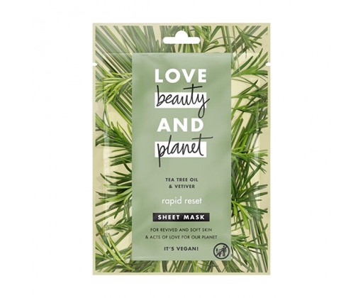 Love Beauty and Planet Textilní maska Tea Tree & Vetiver  1 ks Love Beauty and Planet