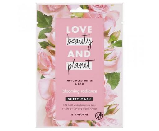 Love Beauty and Planet Textilní pleťová maska s růžovým olejem a máslem muru muru (Blooming Radiance Sheet Mask)  1 ks Love Beauty and Planet