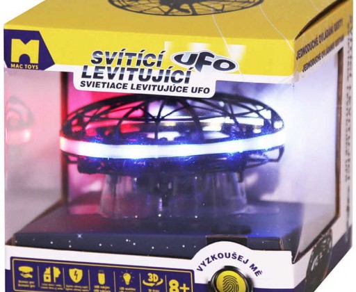 MAC TOYS UFO levitující vznášedlo reaguje na pohyb ruky na baterie Světlo Mac Toys