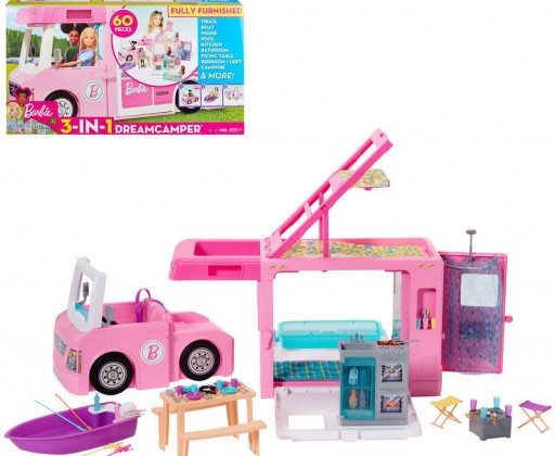 MATTEL BRB Barbie Karavan snů 3v1 herní set obytný vůz variabilní s doplňky plast Mattel