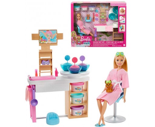 MATTEL BRB Barbie salón krásy set panenka s pejskem a doplňky Mattel