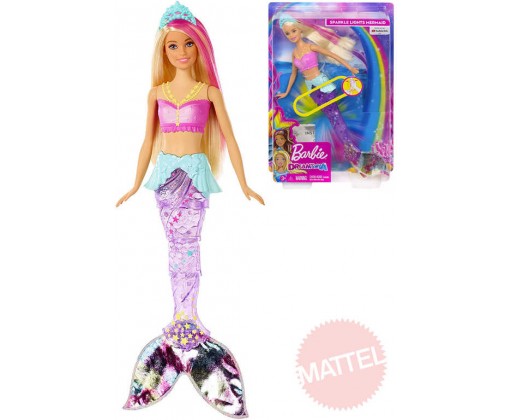 MATTEL BRB Panenka Barbie Dreamtopia mořská panna pohyblivý ocas na baterie Světlo Mattel