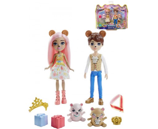 MATTEL Enchantimals set panenky Royal Braylee Bear a Brannon Bear s doplňky Mattel