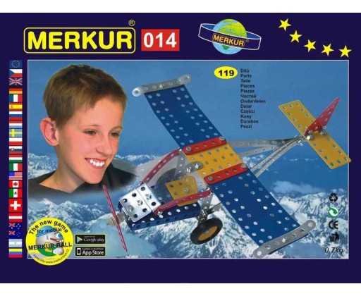 MERKUR M 014 Letadlo 119 dílků *KOVOVÁ STAVEBNICE* Merkur