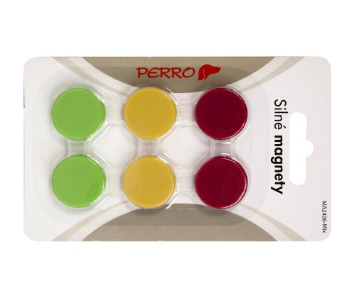 Magnety Perro silné - průměr 24 mm / barevný mix / 6 ks Perro