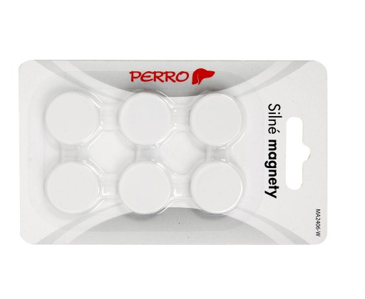 Magnety Perro silné - průměr 24 mm / bílé / 6 ks Perro