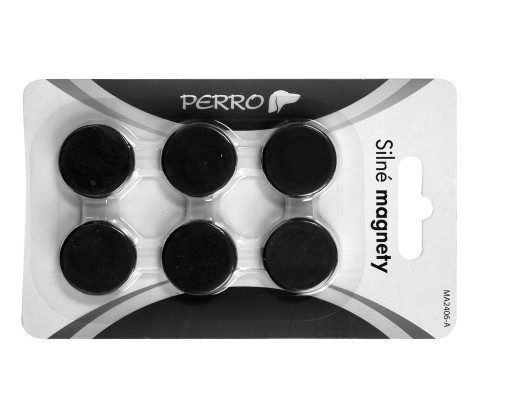 Magnety Perro silné - průměr 24 mm / černé / 6 ks Perro