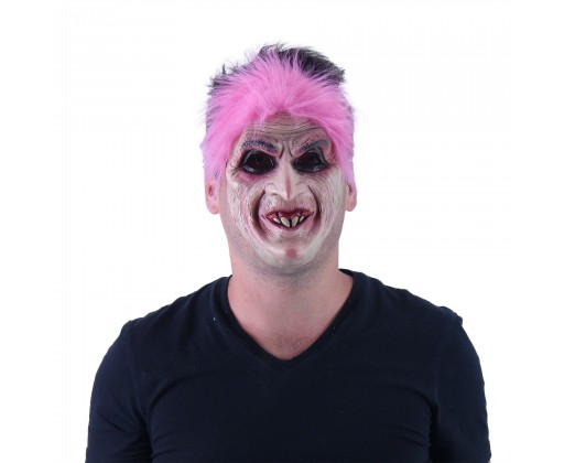 Maska pro dospělé růžová čarodějnice/Halloween RAPPA