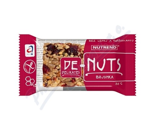NUTREND DeNuts ořechová tyčinka brusinka 35g Nutrend