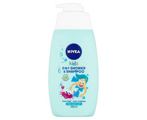 Nivea dětský sprchový gel a šampon 2 v 1 s jablečnou vůní  500 ml Nivea