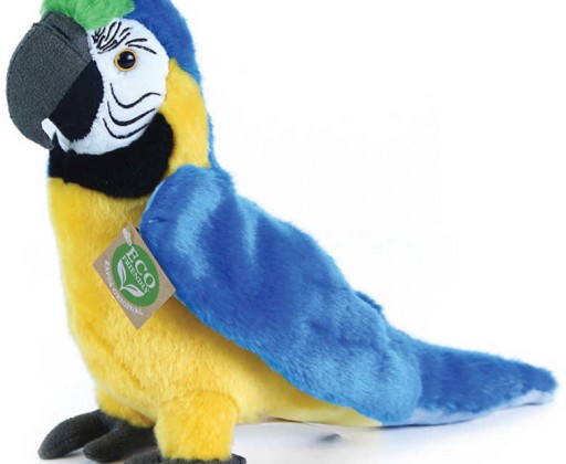 PLYŠ Ptáček papoušek Ara Ararauna 26cm Eco-Friendly *PLYŠOVÉ HRAČKY* HRAČKY