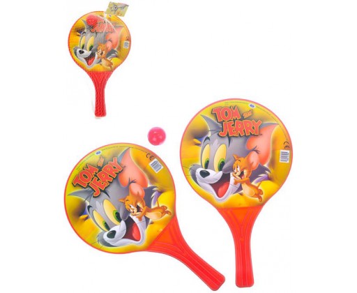 Pálky na plážový tenis Tom a Jerry set 2ks s míčkem v síťce plast _Ostatní 1_
