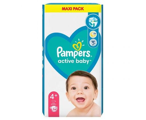 Pampers Active Baby Value Pack dětské jednorázové pleny Velikost 4+ (10-15 kg) 54 ks Pampers