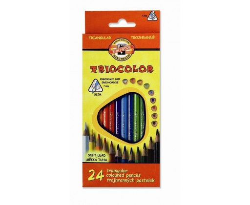 Pastelky Triocolor - 24 barev / lakované / slabé Koh-i-noor