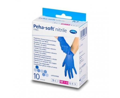 Peha-soft nitrile Fino bezlatexové nepudrované gumové rukavice velikost M 10 ks Hartmann