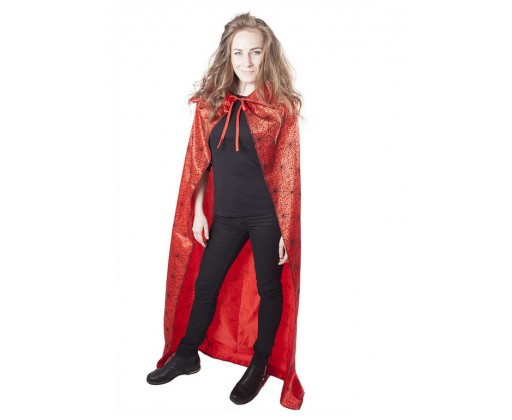 Plášť Čarodějnický červený pro dospělé čarodějnice/Halloween RAPPA