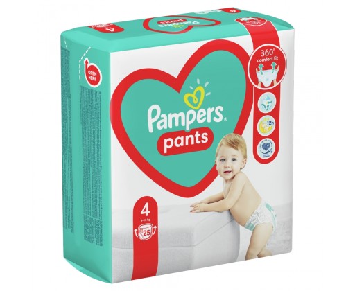 Plenkové Kalhotky Pampers Pants Velikost 4 9kg-15kg 25 ks Pampers