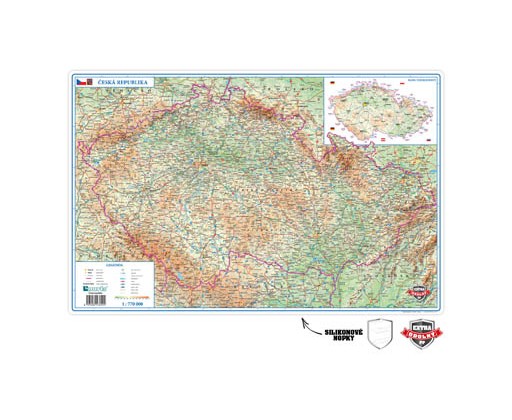 Pracovní podložky dekorované - jednostranná / mapa Česká republika PAS