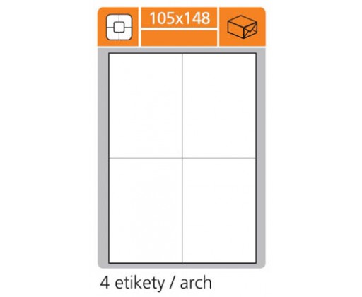 Print etikety A4 pro laserový a inkoustový tisk - 105 x 148 mm (4 etikety / arch) S+K Label