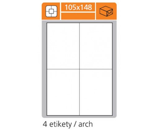 Print etikety A4 pro laserový a inkoustový tisk - 105 x 148 mm (4 etikety / arch) S+K Label