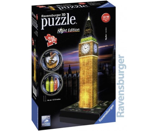 RAVENSBURGER Puzzle 3D Big Ben noční edice na baterie Světlo 216 dílků Ravensburger