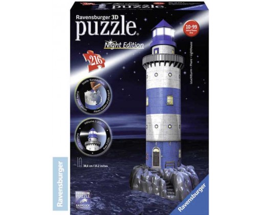 RAVENSBURGER Puzzle 3D Maják v příboji Noční edice 216 dílků Ravensburger