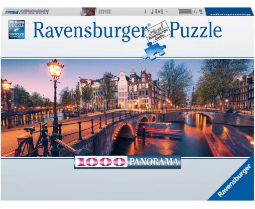 RAVENSBURGER Puzzle panoramatické Amsterdam 1000 dílků 98x38cm foto skládačka Ravensburger
