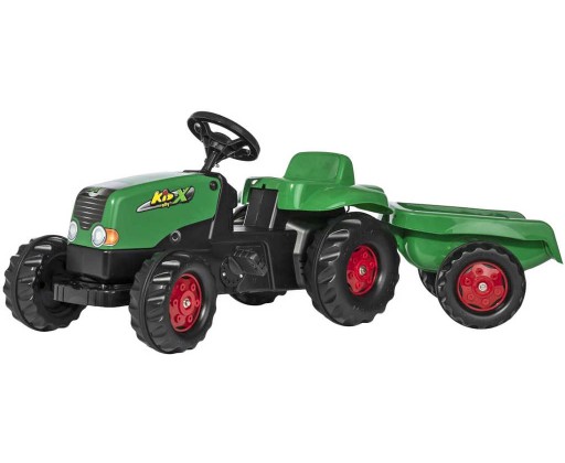 ROLLY TOYS Traktor dětský šlapací Rolly Kids zelený set s vlečkou 130x42x39cm Rolly Toys
