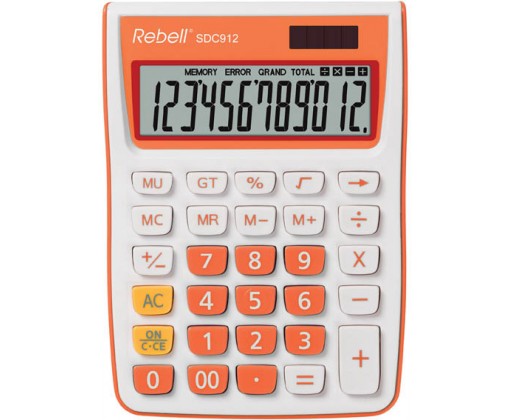 Rebell SDC912 stolní kalkulačka displej 12 míst oranžová Rebell