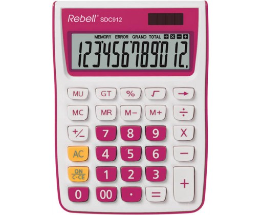 Rebell SDC912 stolní kalkulačka displej 12 míst růžová Rebell
