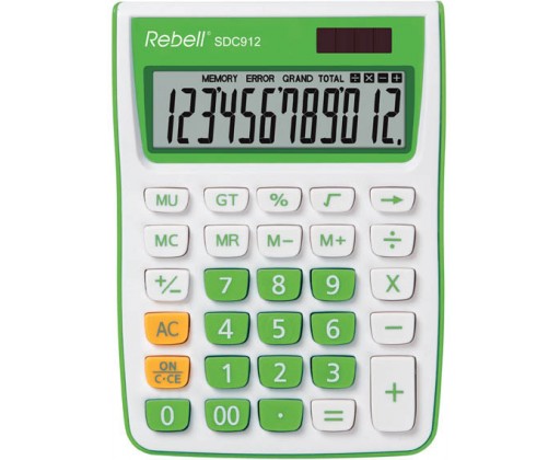 Rebell SDC912 stolní kalkulačka displej 12 míst zelená Rebell