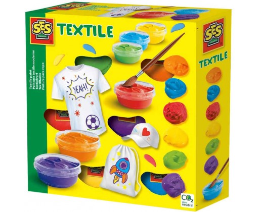SES CREATIVE Barvy na textil 6ks kreativní set v krabici SES Creative